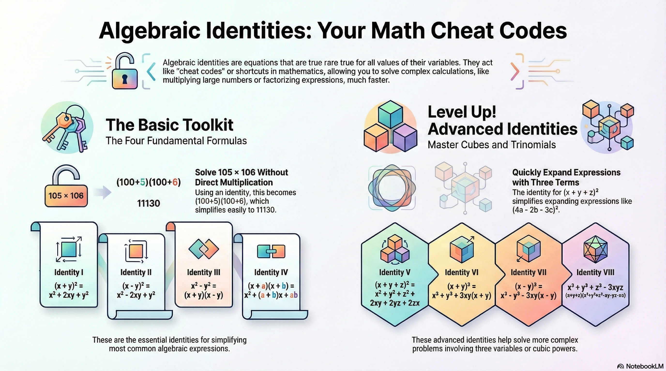Algebraic Identities Infographic